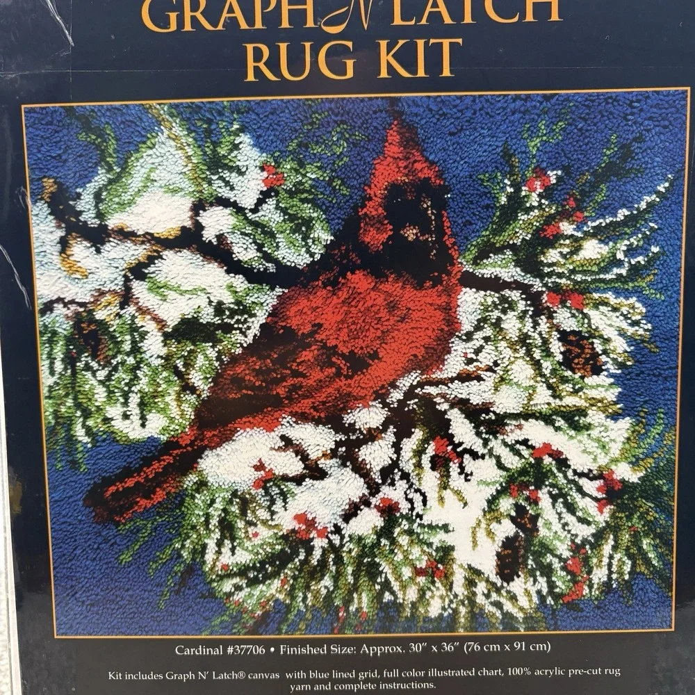 VTG Latch and Hook Kit Cardinal Kit 30 X 37 by MCJ Textiles NEW